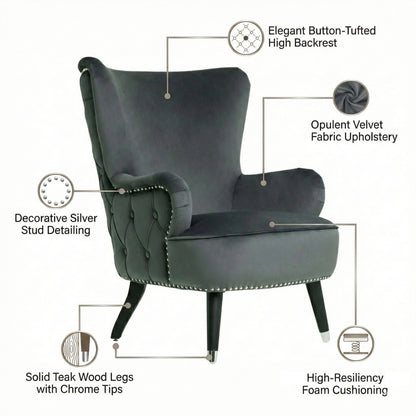 Pearl Tufted Wing Armchair
