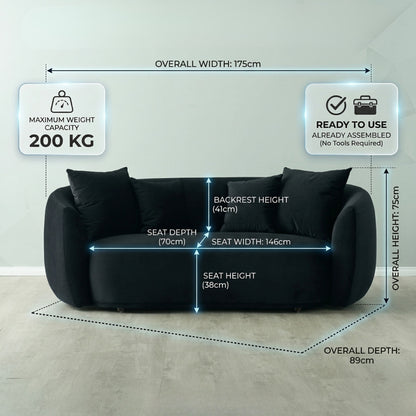 Everbe Luxe 2-Seater Curved Sofa