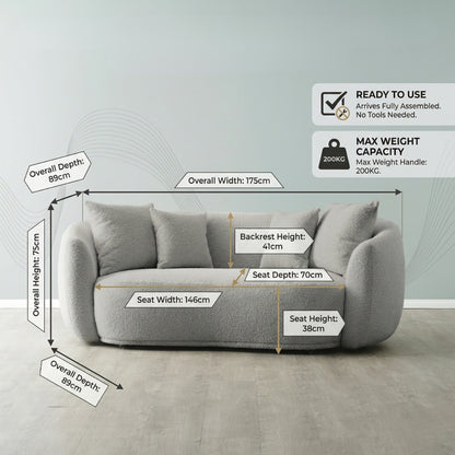 Everbe Luxe 2-Seater Curved Sofa