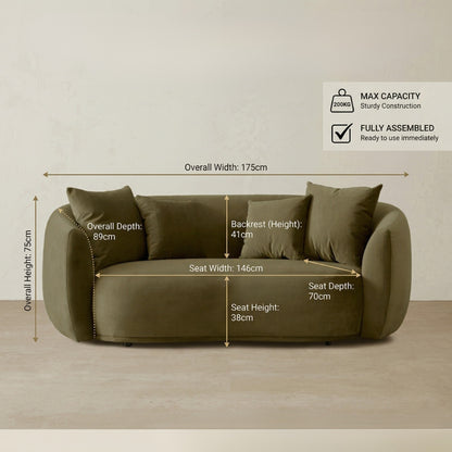 Everbe Luxe 2-Seater Curved Sofa