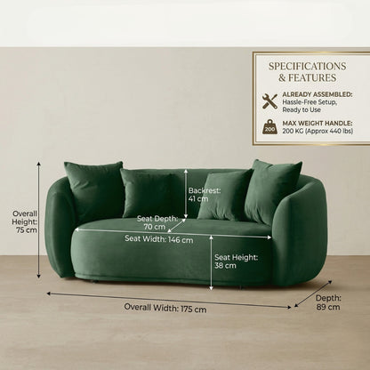 Everbe Luxe 2-Seater Curved Sofa
