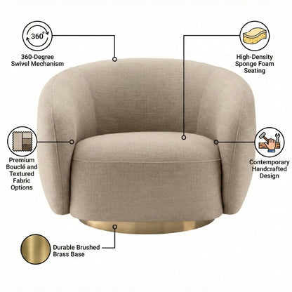Brok 360° Swivel Armchair - Modern Living Room Furniture | Kingsman