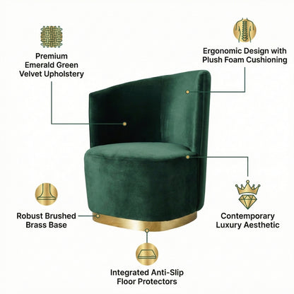 Reina Dresser Green Velvet