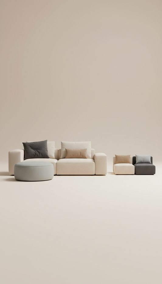 Modular sofa with high-density foam