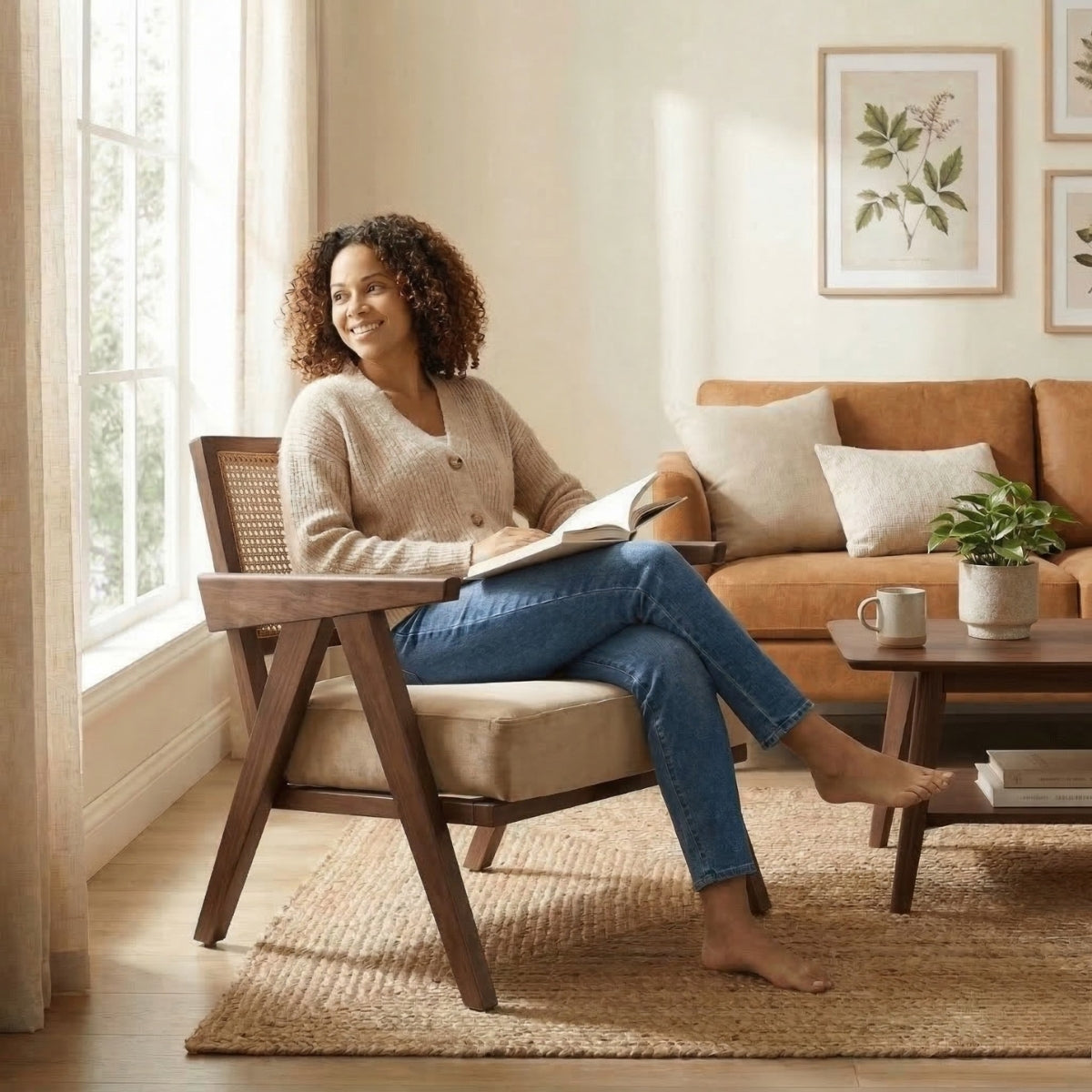 Abel Rattan Accent Arm Chair
