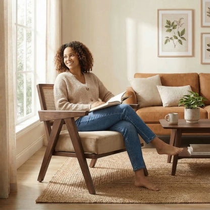 Abel Rattan Accent Arm Chair