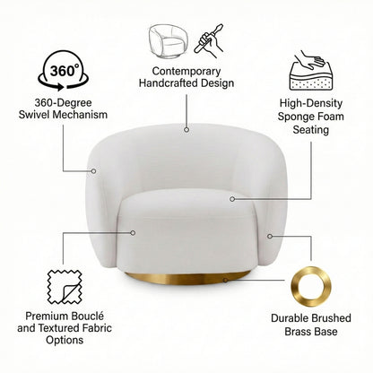 Brok 360° Swivel Armchair - Modern Living Room Furniture | Kingsman