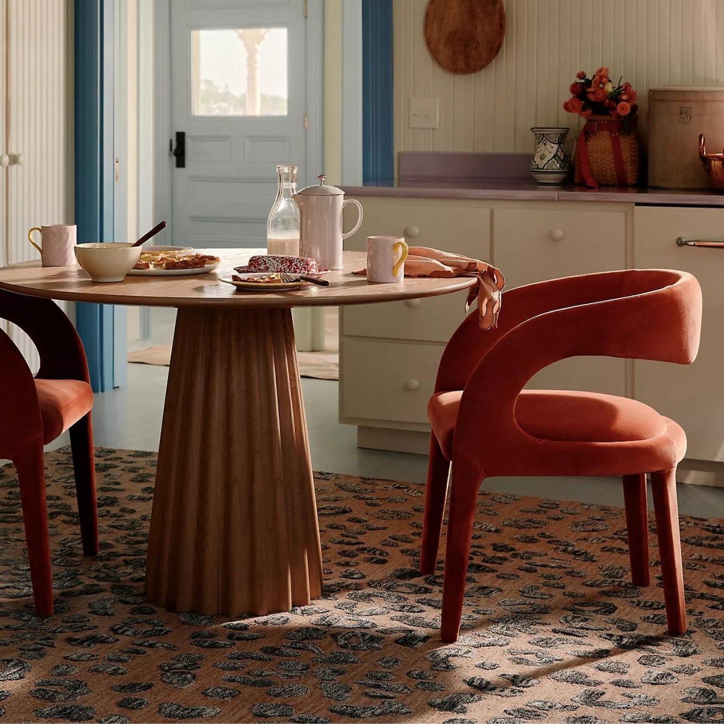 Imani Velvet Dining Chair (Spice) - Set of 2