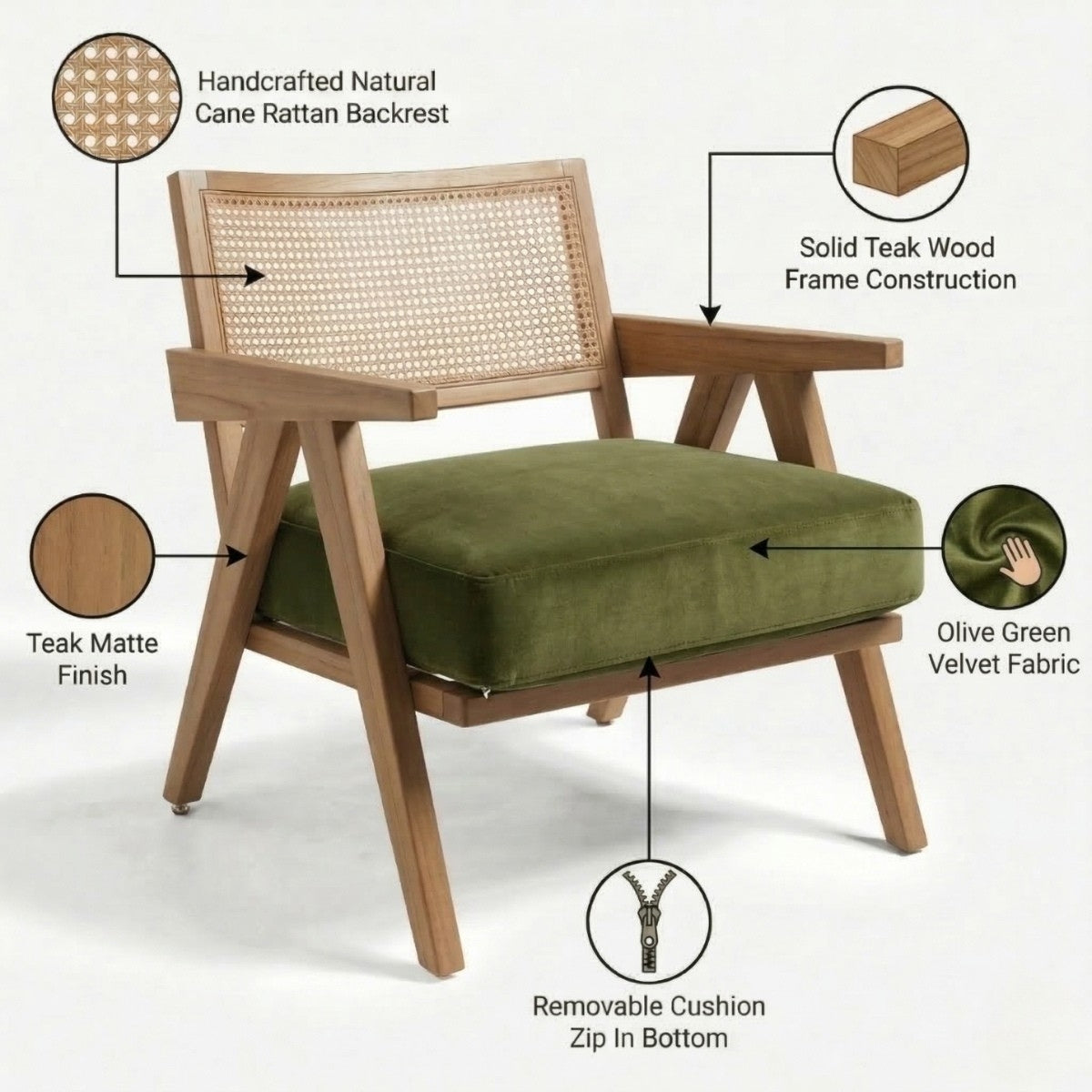 Abel Rattan Accent Arm Chair