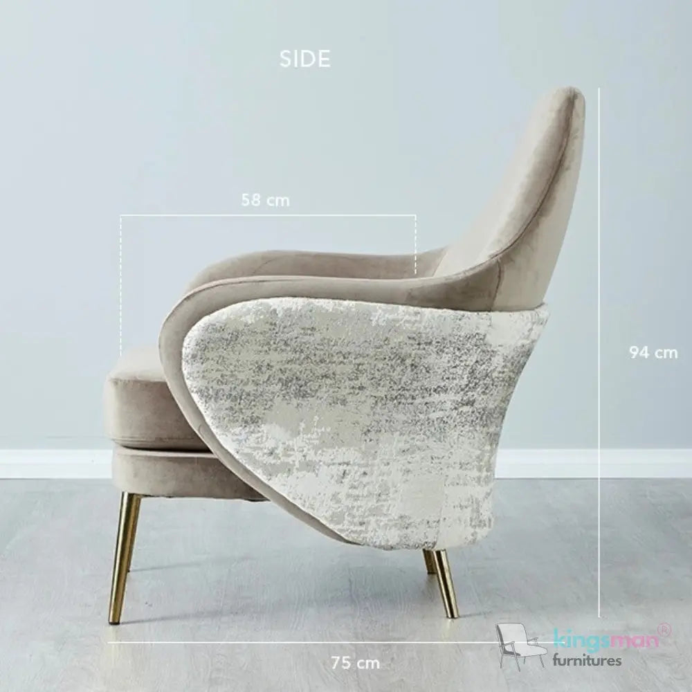 Anaya Cream Bouclé Armchair – Modern Luxury with Stainless Steel Legs and Elegant Design Kingsman Furnitures