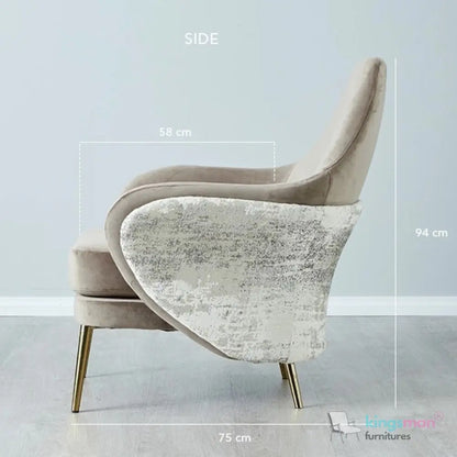 Anaya Cream Bouclé Armchair – Modern Luxury with Stainless Steel Legs and Elegant Design Kingsman Furnitures