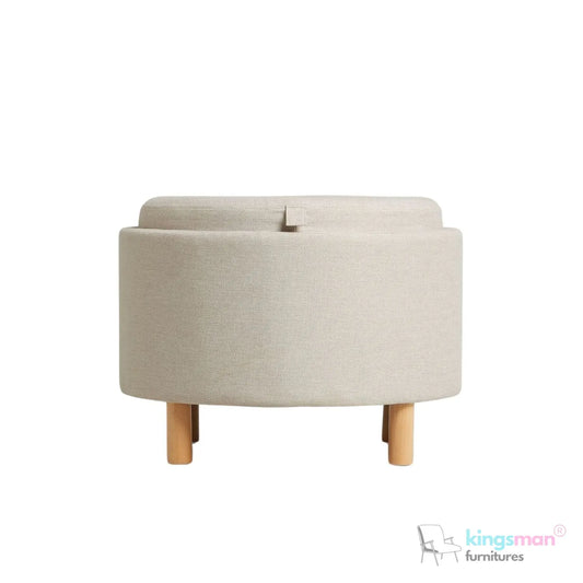Ashtin Round Storage Sability - Multi-Functional Sability with Flip-Top Tray and Hidden Storage Kingsman Furnitures