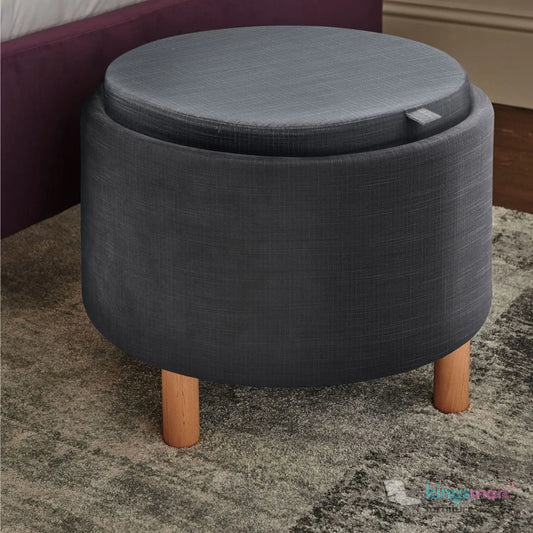 Ashtin Round Storage Sability - Multi-Functional Sability with Flip-Top Tray and Hidden Storage Kingsman Furnitures