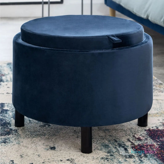 Ashtin Round Storage Sability - Multi-Functional Sability with Flip-Top Tray and Hidden Storage Kingsman Furnitures