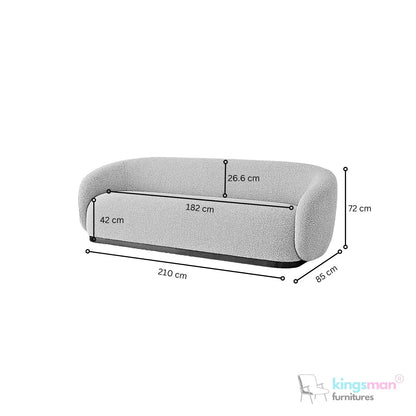 Brok 3-Seater Sofa – Brushed Brass Finish Base Luxury Comfort Kingsman Furnitures