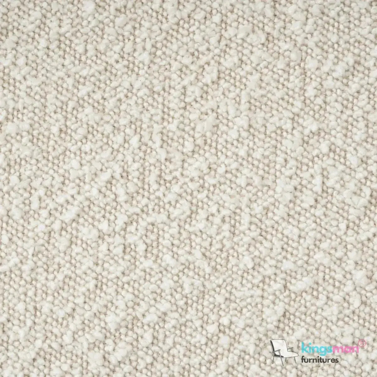 Abel Accent Chair - Tweed Linen & Boucle, Teak Wood, Rattan Back, Removable Cushion, Modern Rustic Comfort Kingsman Furnitures