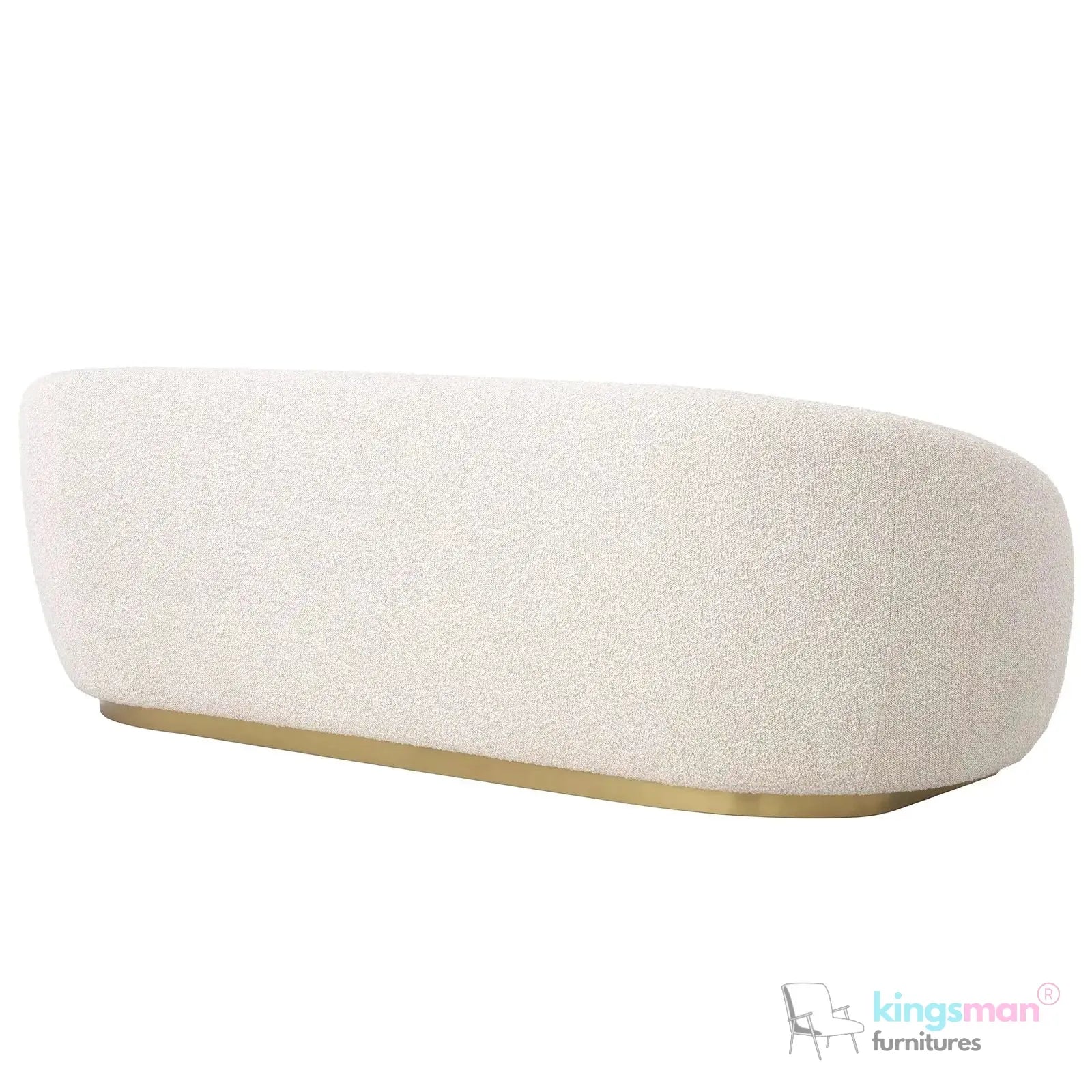 Brok 3-Seater Sofa – Mid-Century Luxe with Bouclé Upholstery & Brushed Brass Base | Ultimate Comfort & Elegance Kingsman Furnitures