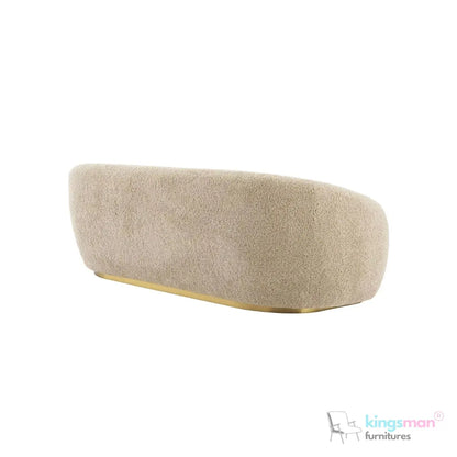 Brok 3-Seater Sofa – Mid-Century Luxe with Bouclé Upholstery & Brushed Brass Base | Ultimate Comfort & Elegance Kingsman Furnitures
