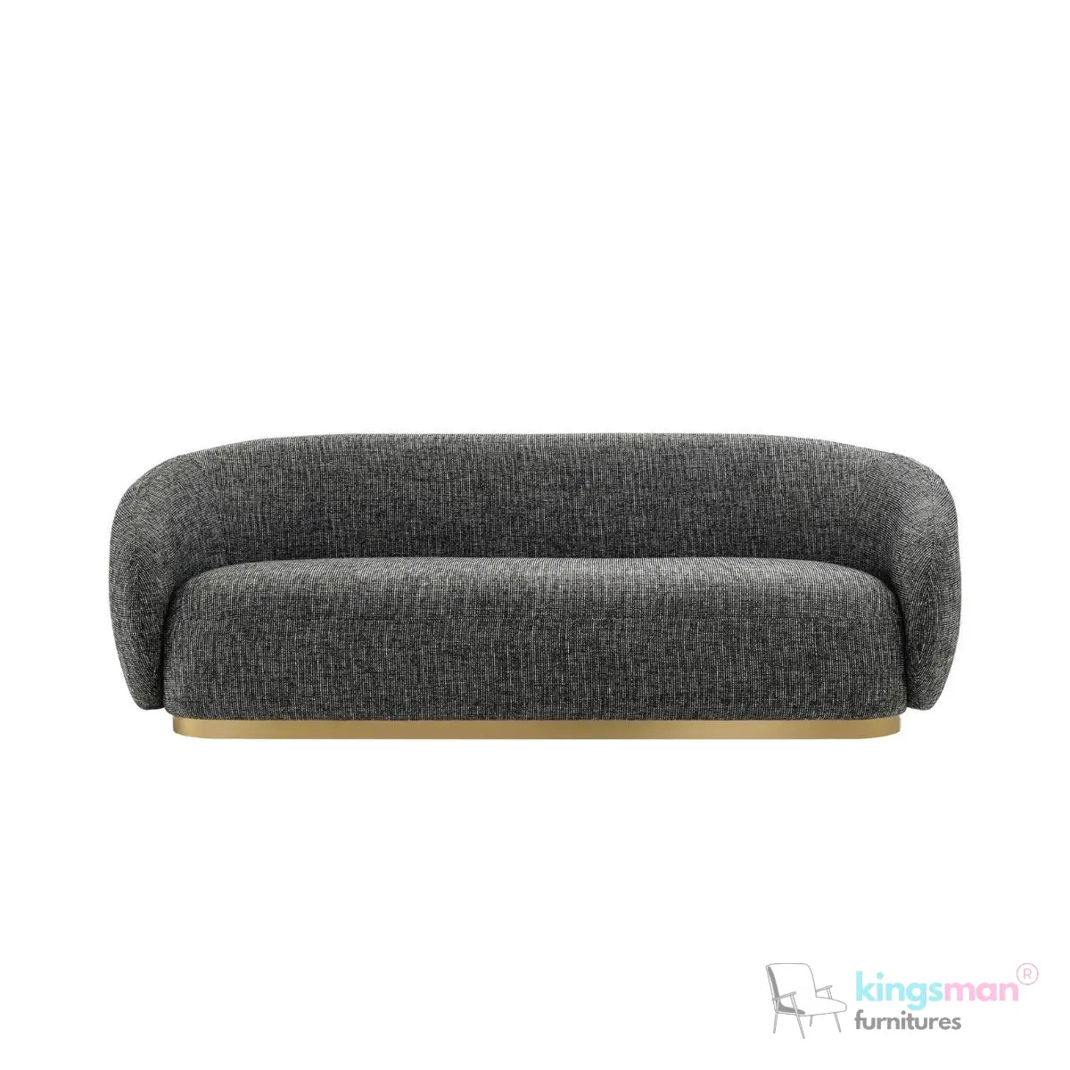 Brok 3-Seater Sofa – Mid-Century Luxe with Bouclé Upholstery & Brushed Brass Base | Ultimate Comfort & Elegance Kingsman Furnitures