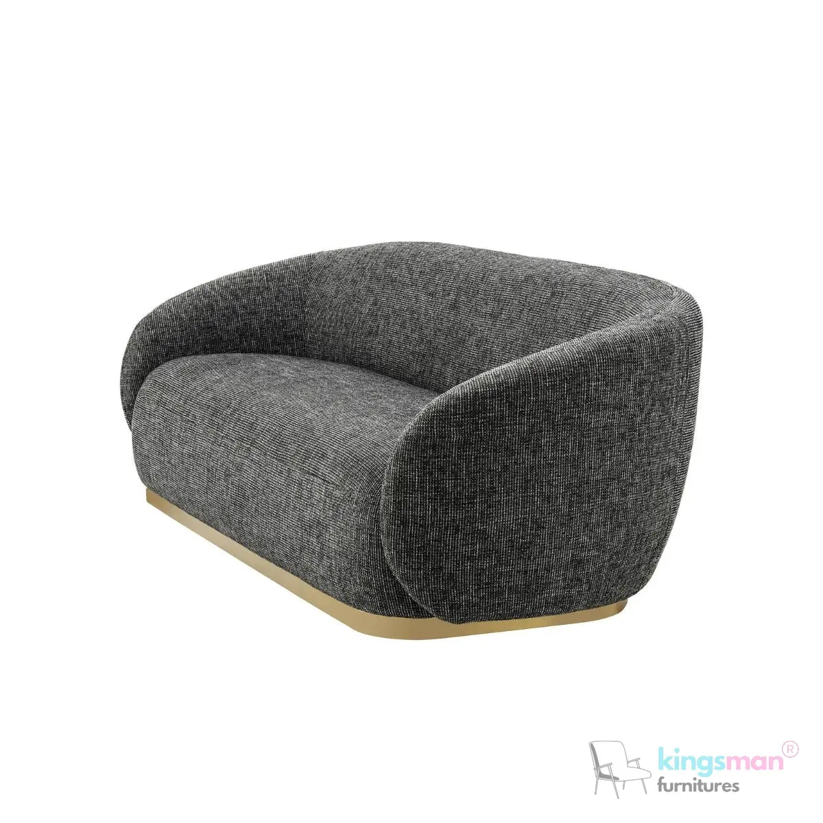Brok 3-Seater Sofa – Mid-Century Luxe with Bouclé Upholstery & Brushed Brass Base | Ultimate Comfort & Elegance Kingsman Furnitures
