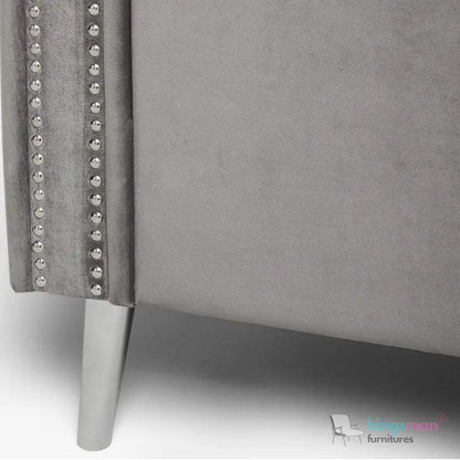 Dev Storage Ottoman - Upholstered Ottoman with Scrolled Arms, Mirrored Feet, and Deep Storage | Bedroom or Living Room Furniture Kingsman Furnitures