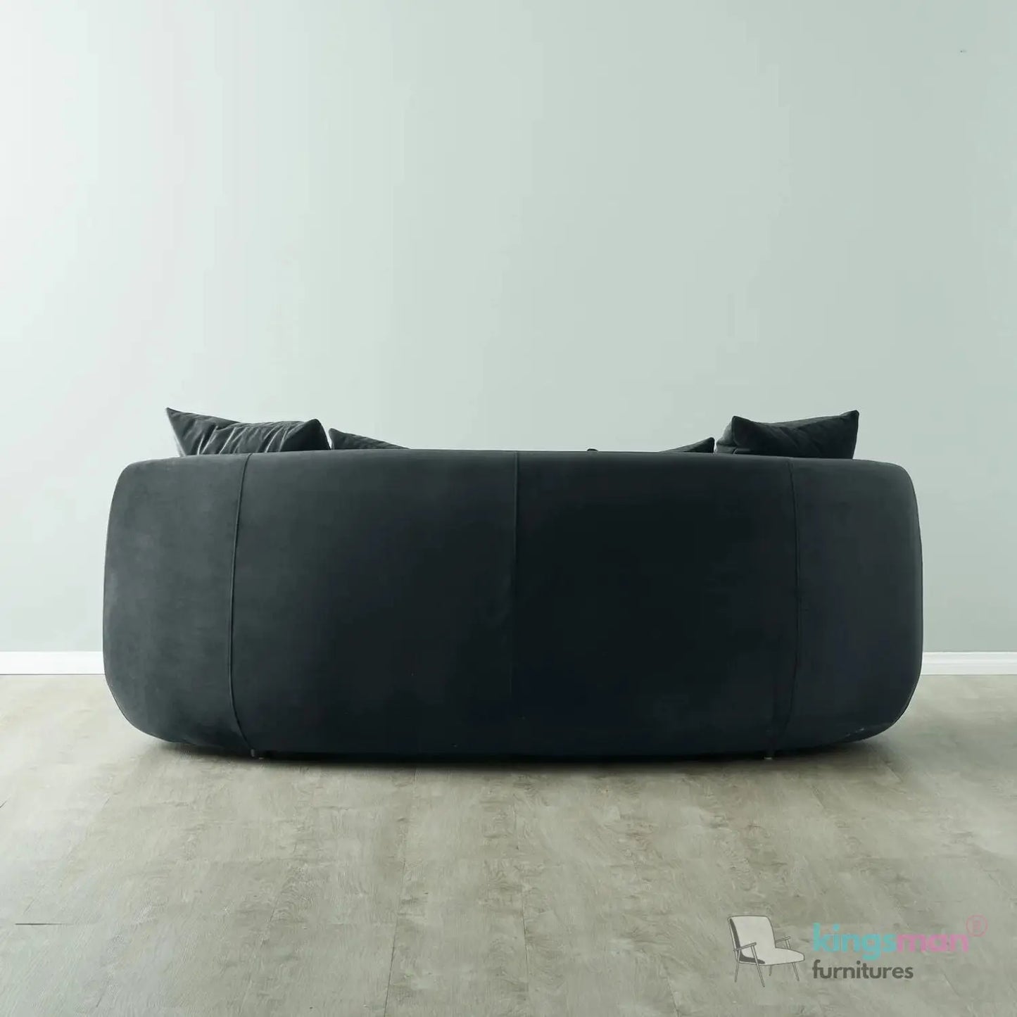 Everbe 2 Seater Sofa - Boucle & Velvet, Mid-Century Luxe, High-Resilience Foam, Meranti Wood Frame Kingsman Furnitures