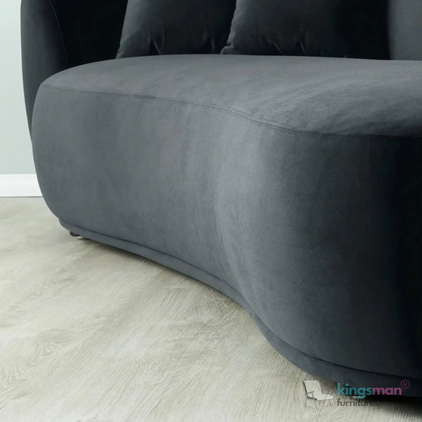 Everbe 2 Seater Sofa - Boucle & Velvet, Mid-Century Luxe, High-Resilience Foam, Meranti Wood Frame Kingsman Furnitures