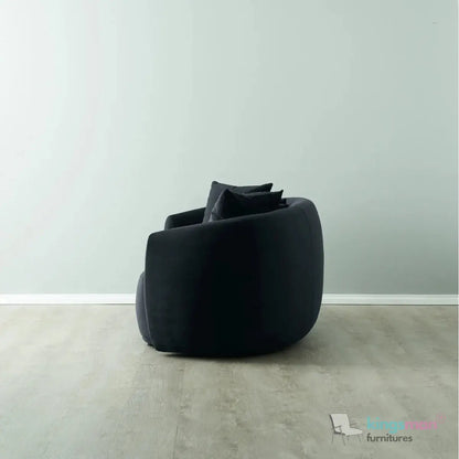 Everbe 2 Seater Sofa - Boucle & Velvet, Mid-Century Luxe, High-Resilience Foam, Meranti Wood Frame Kingsman Furnitures