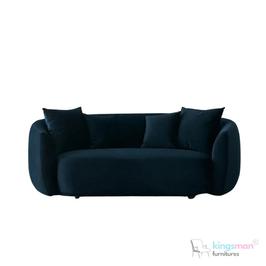 Everbe 2 Seater Sofa - Boucle & Velvet, Mid-Century Luxe, High-Resilience Foam, Meranti Wood Frame Kingsman Furnitures