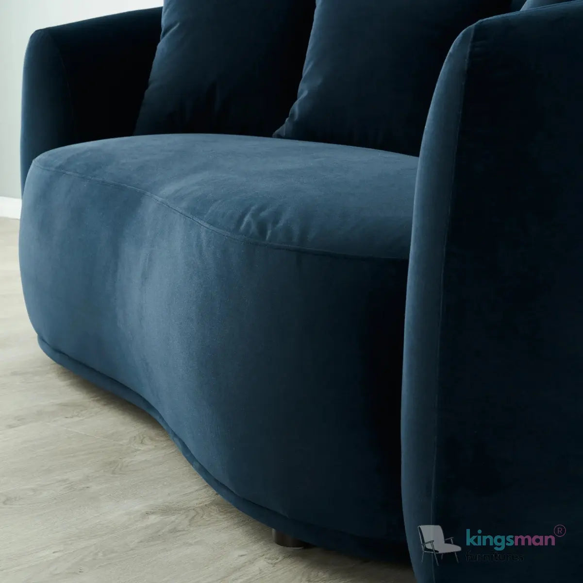 Everbe 2 Seater Sofa - Boucle & Velvet, Mid-Century Luxe, High-Resilience Foam, Meranti Wood Frame Kingsman Furnitures