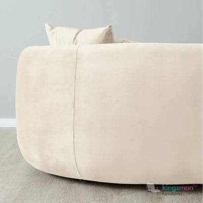 Everbe 2 Seater Sofa - Boucle & Velvet, Mid-Century Luxe, High-Resilience Foam, Meranti Wood Frame Kingsman Furnitures