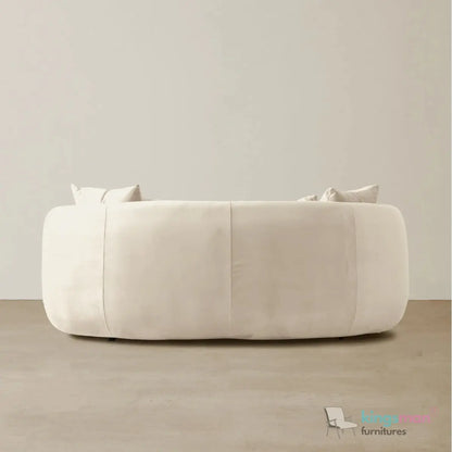 Everbe 2 Seater Sofa - Boucle & Velvet, Mid-Century Luxe, High-Resilience Foam, Meranti Wood Frame Kingsman Furnitures