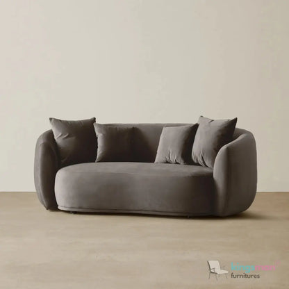 Everbe 2 Seater Sofa - Boucle & Velvet, Mid-Century Luxe, High-Resilience Foam, Meranti Wood Frame Kingsman Furnitures