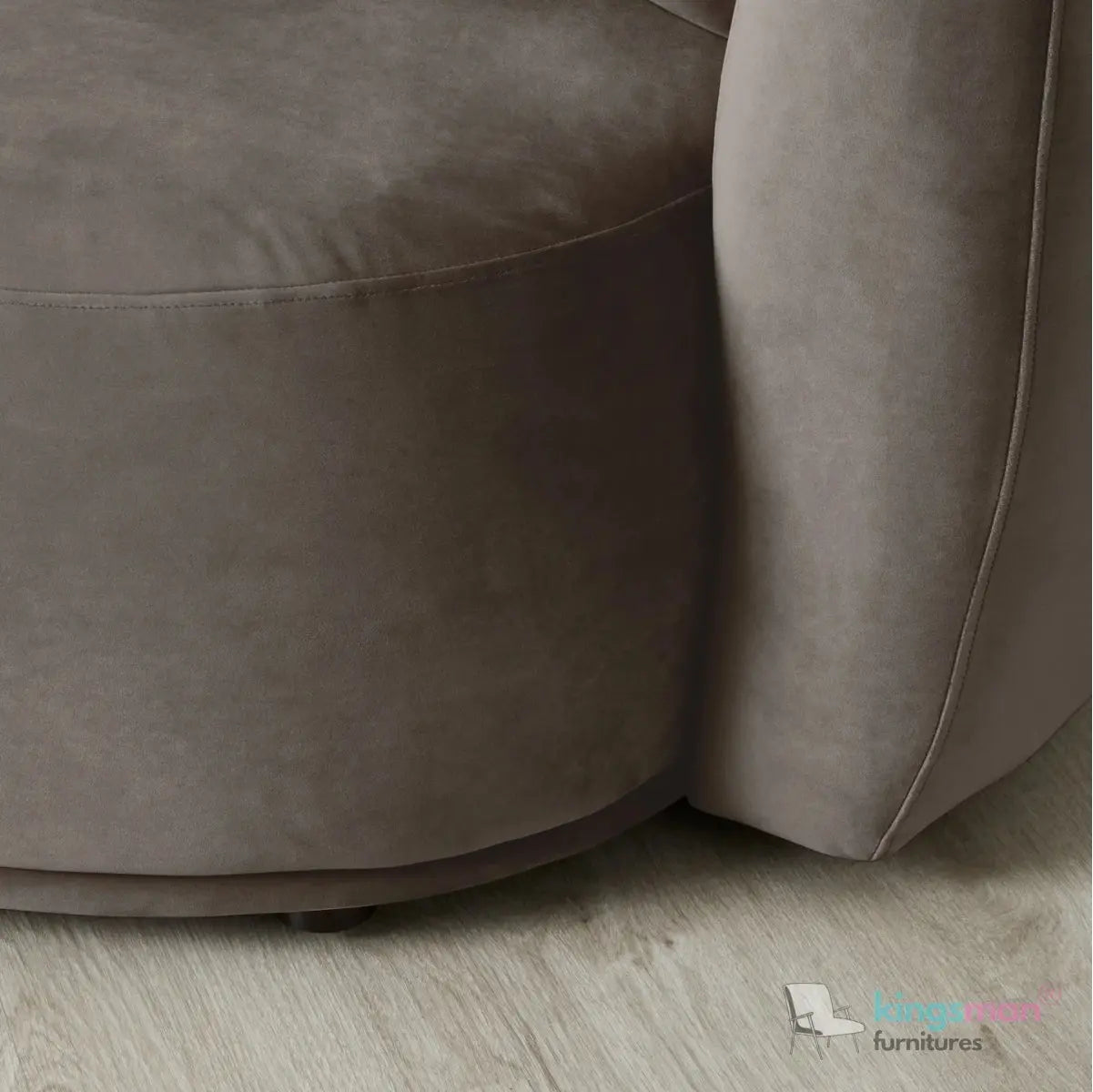 Everbe 2 Seater Sofa - Boucle & Velvet, Mid-Century Luxe, High-Resilience Foam, Meranti Wood Frame Kingsman Furnitures