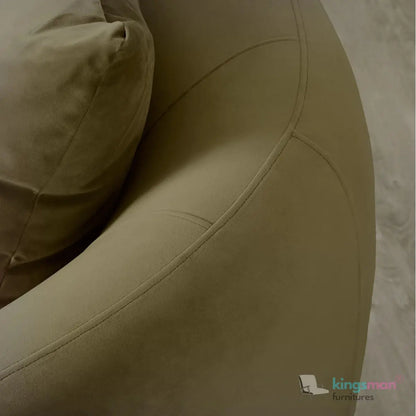 Everbe 2 Seater Sofa - Boucle & Velvet, Mid-Century Luxe, High-Resilience Foam, Meranti Wood Frame Kingsman Furnitures