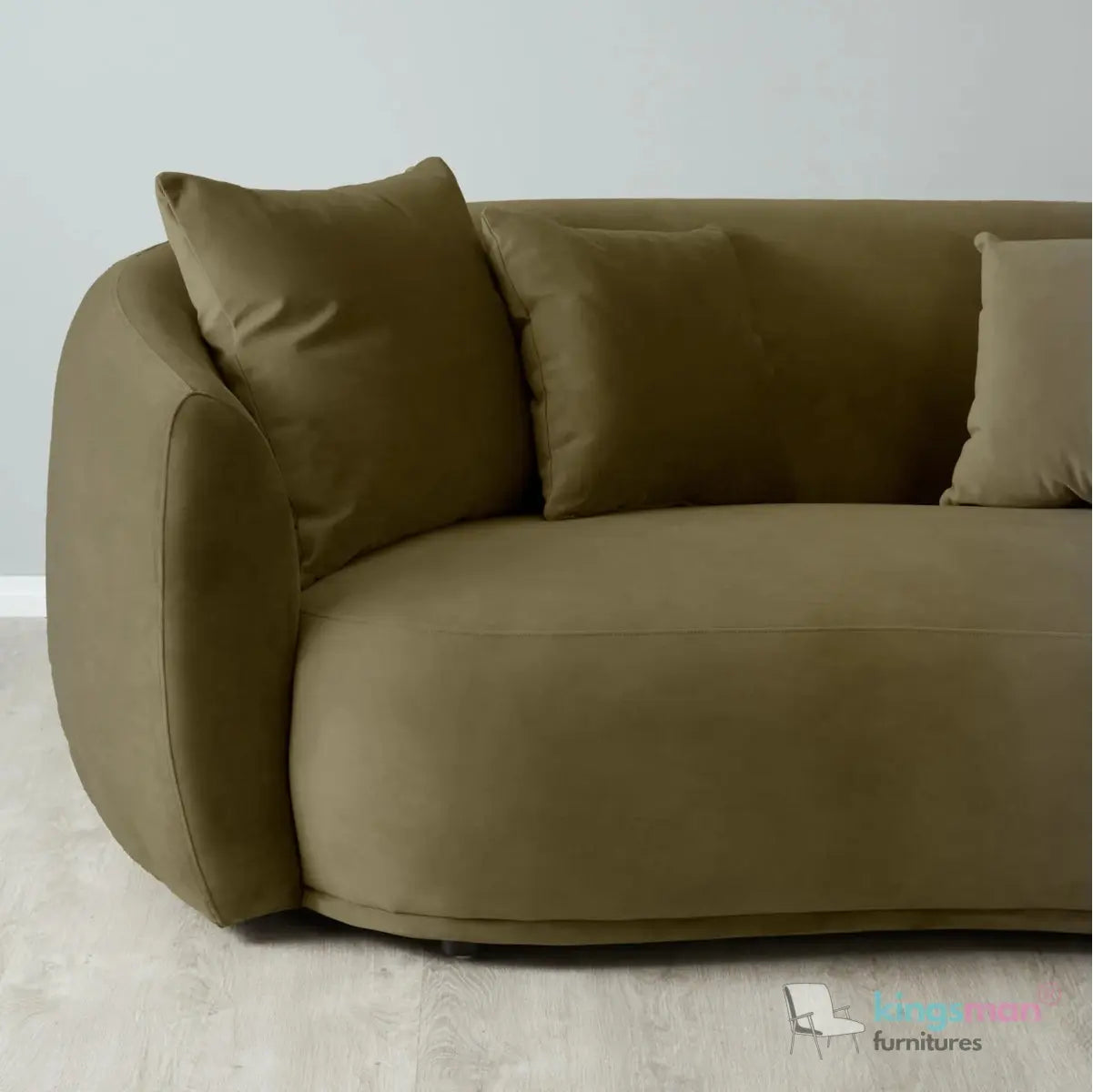 Everbe 2 Seater Sofa - Boucle & Velvet, Mid-Century Luxe, High-Resilience Foam, Meranti Wood Frame Kingsman Furnitures