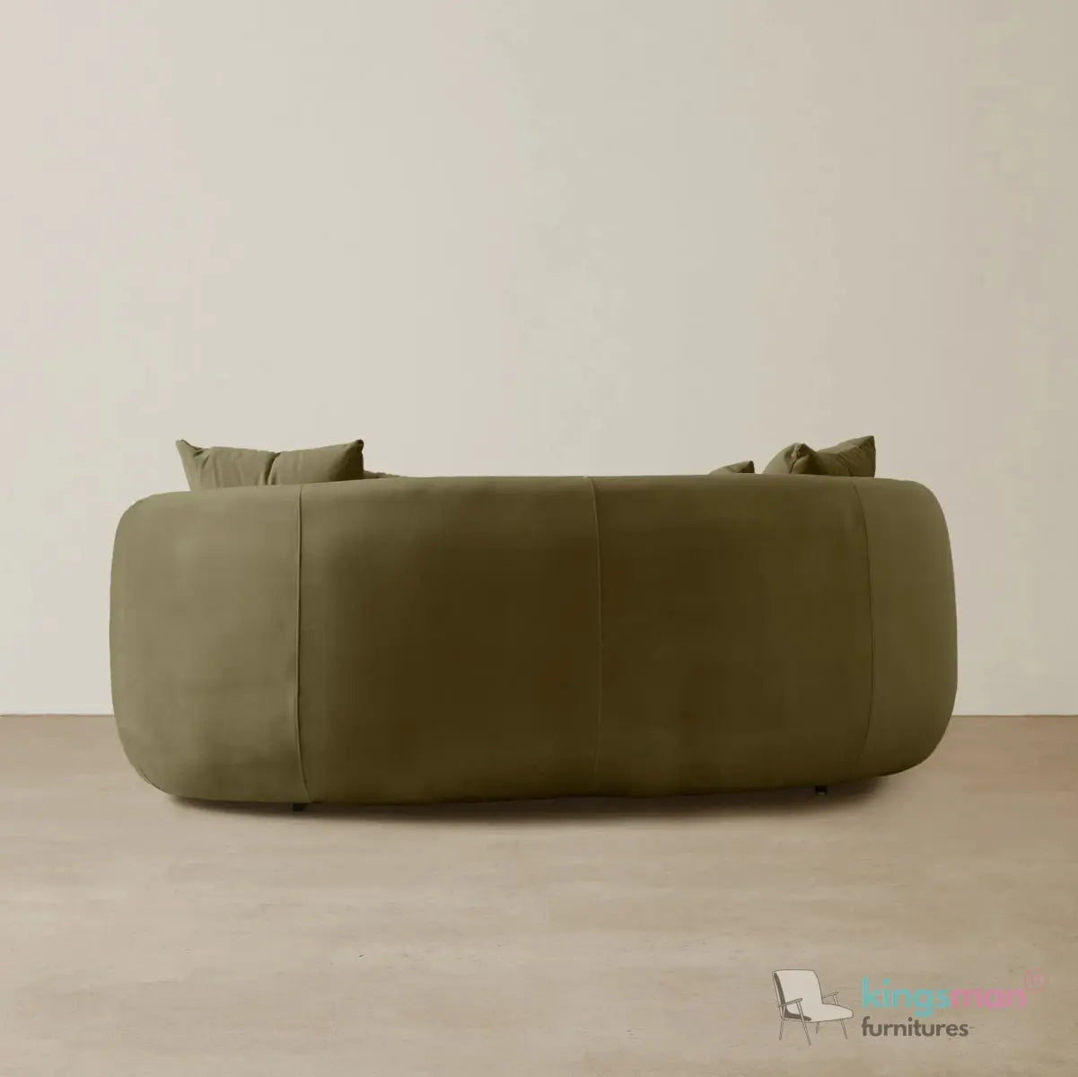 Everbe 2 Seater Sofa - Boucle & Velvet, Mid-Century Luxe, High-Resilience Foam, Meranti Wood Frame Kingsman Furnitures