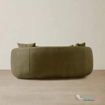 Everbe 2 Seater Sofa - Boucle & Velvet, Mid-Century Luxe, High-Resilience Foam, Meranti Wood Frame Kingsman Furnitures