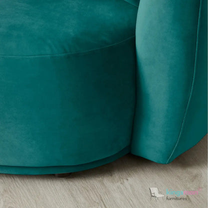 Everbe 2 Seater Sofa - Boucle & Velvet, Mid-Century Luxe, High-Resilience Foam, Meranti Wood Frame Kingsman Furnitures