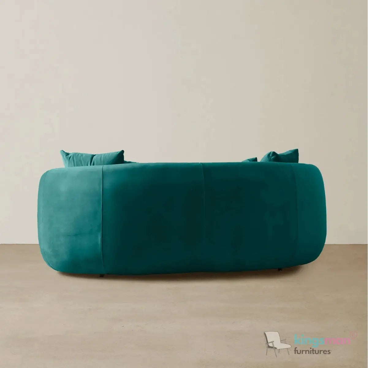 Everbe 2 Seater Sofa - Boucle & Velvet, Mid-Century Luxe, High-Resilience Foam, Meranti Wood Frame Kingsman Furnitures