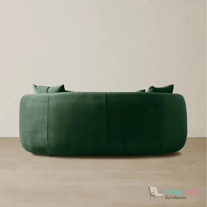 Everbe 2 Seater Sofa - Boucle & Velvet, Mid-Century Luxe, High-Resilience Foam, Meranti Wood Frame Kingsman Furnitures