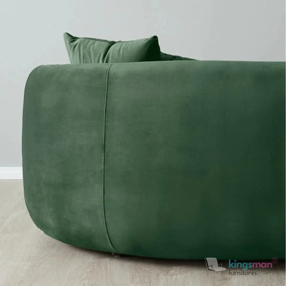 Everbe 2 Seater Sofa - Boucle & Velvet, Mid-Century Luxe, High-Resilience Foam, Meranti Wood Frame Kingsman Furnitures
