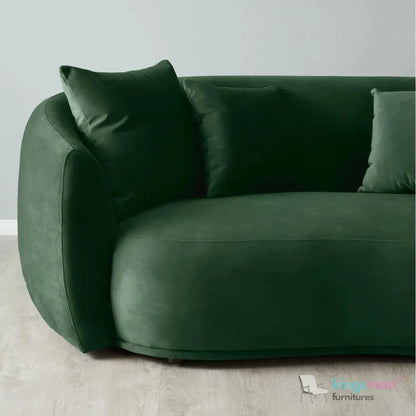Everbe 2 Seater Sofa - Boucle & Velvet, Mid-Century Luxe, High-Resilience Foam, Meranti Wood Frame Kingsman Furnitures