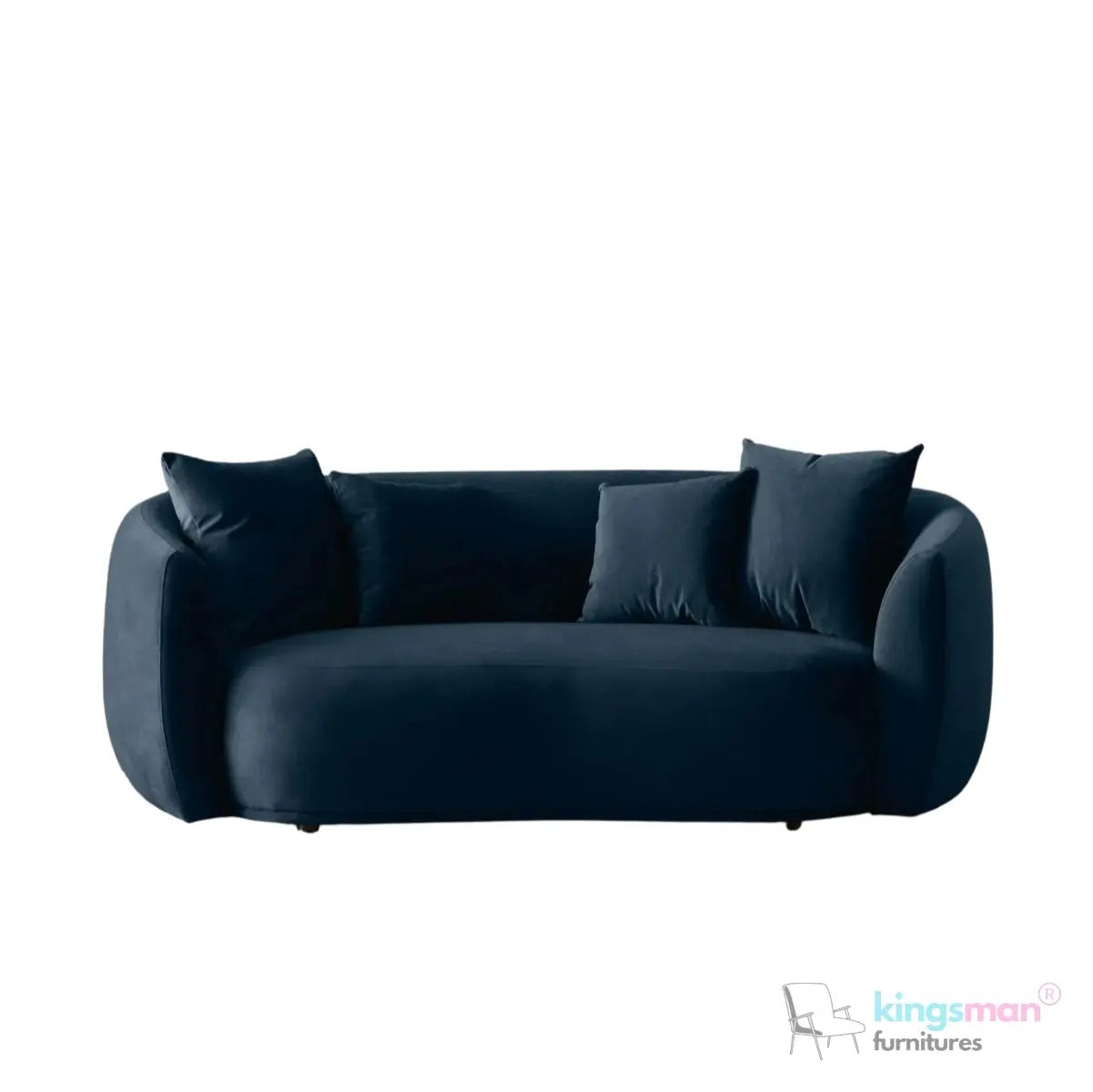 Everbe 2 Seater Sofa - Boucle & Velvet, Mid-Century Luxe, High-Resilience Foam, Meranti Wood Frame Kingsman Furnitures