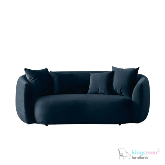 Everbe 2 Seater Sofa - Boucle & Velvet, Mid-Century Luxe, High-Resilience Foam, Meranti Wood Frame Kingsman Furnitures