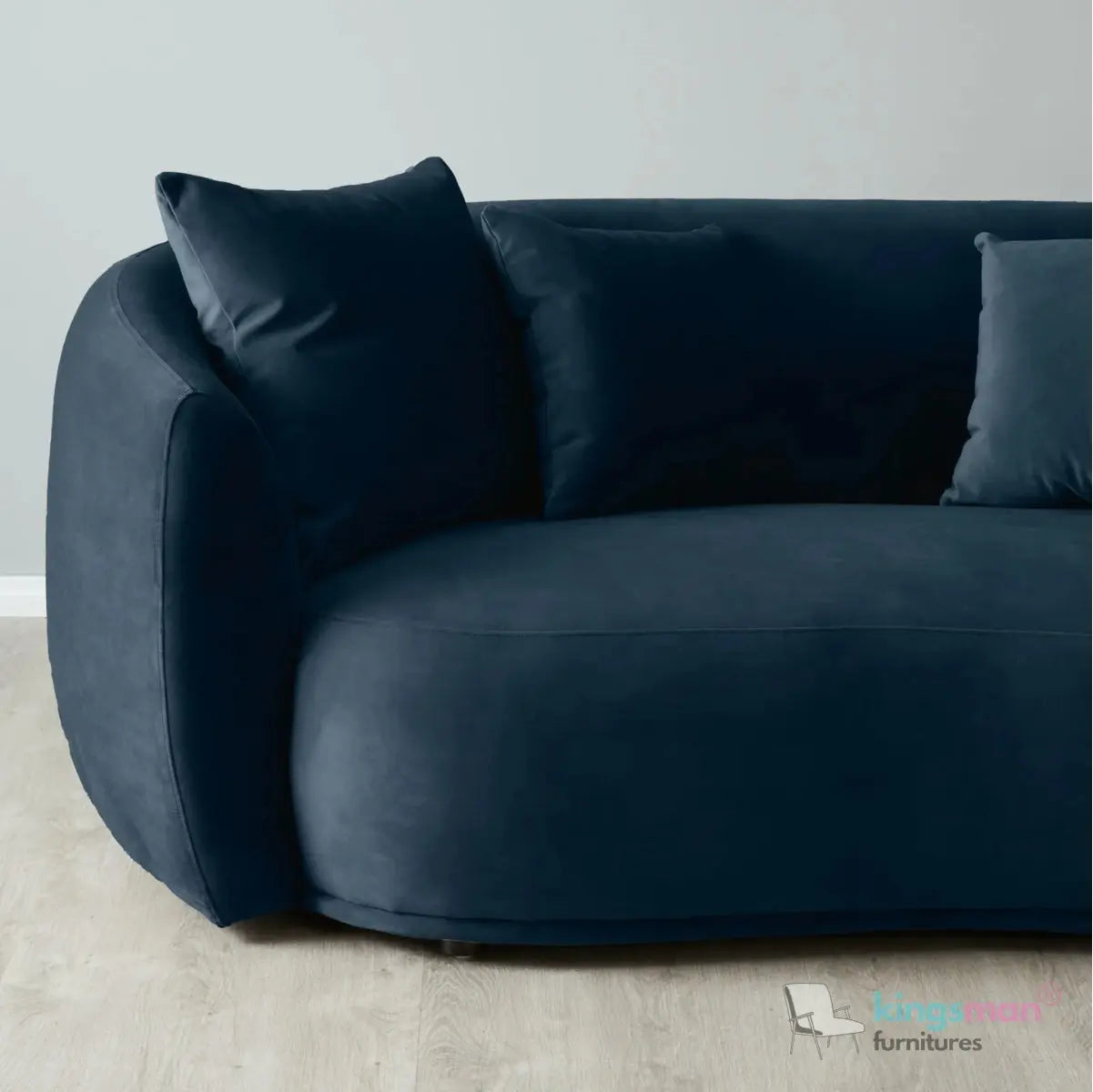 Everbe 2 Seater Sofa - Boucle & Velvet, Mid-Century Luxe, High-Resilience Foam, Meranti Wood Frame Kingsman Furnitures