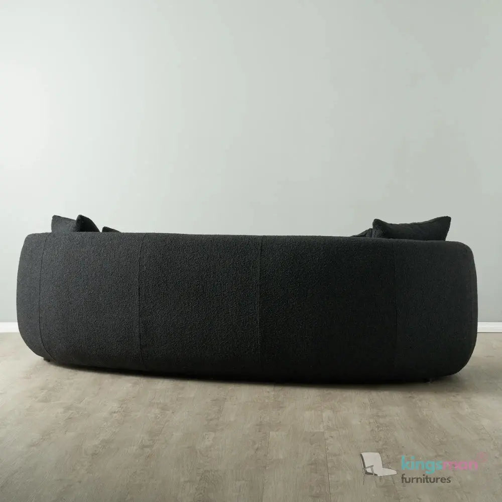 Everbe 3 Seater Sofa - Boucle & Velvet, Mid-Century Luxe, High-Resilience Foam, Meranti Wood Frame Kingsman Furnitures