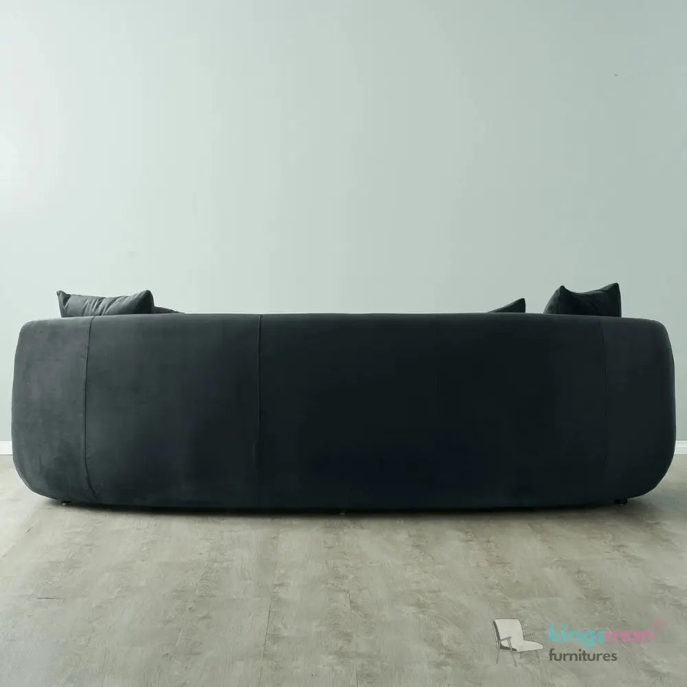 Everbe 3 Seater Sofa - Boucle & Velvet, Mid-Century Luxe, High-Resilience Foam, Meranti Wood Frame Kingsman Furnitures