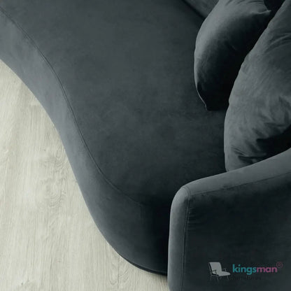 Everbe 3 Seater Sofa - Boucle & Velvet, Mid-Century Luxe, High-Resilience Foam, Meranti Wood Frame Kingsman Furnitures