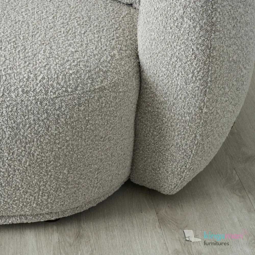 Everbe 3 Seater Sofa - Boucle & Velvet, Mid-Century Luxe, High-Resilience Foam, Meranti Wood Frame Kingsman Furnitures